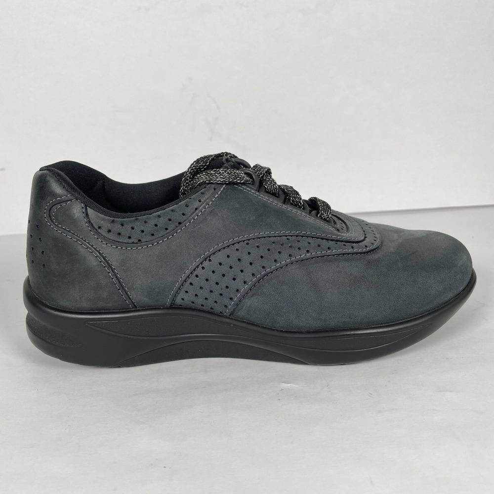 SAS Walk Easy Nero Sneakers Womens Size 5.5 M Black Nubuck Lace Up Casual Shoes
